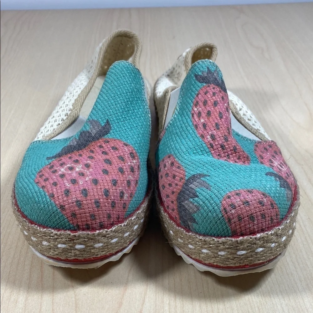 Goby Strawberry Print Espadrille Flats